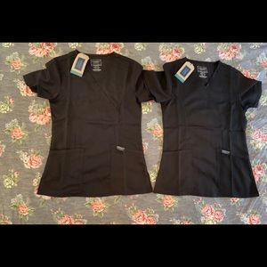 5 tops scrubs Cherokee black size XXS